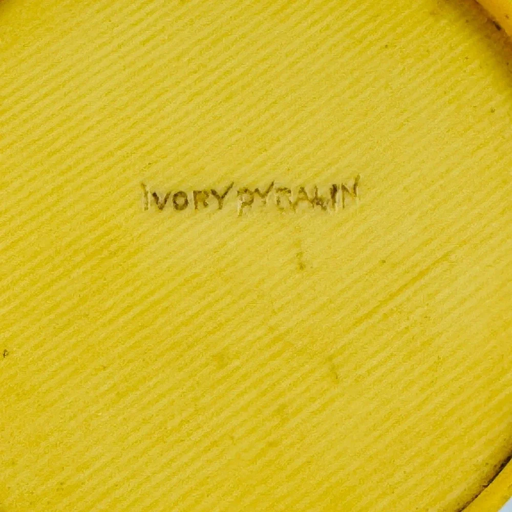 Rare Vintage DuPont Ivory Pyralin Celluloid Talcum Powder Shaker Yellow Art Deco